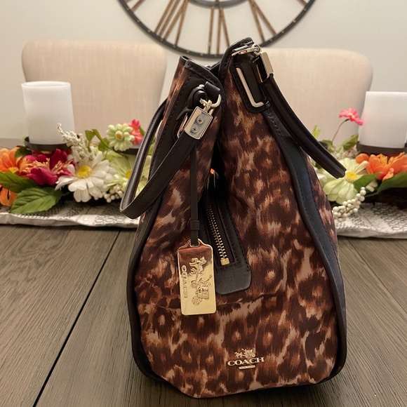 Coach Madison OCELOT LEOPARD  FABRIC PHOEBE Purse - Picture 5 of 11